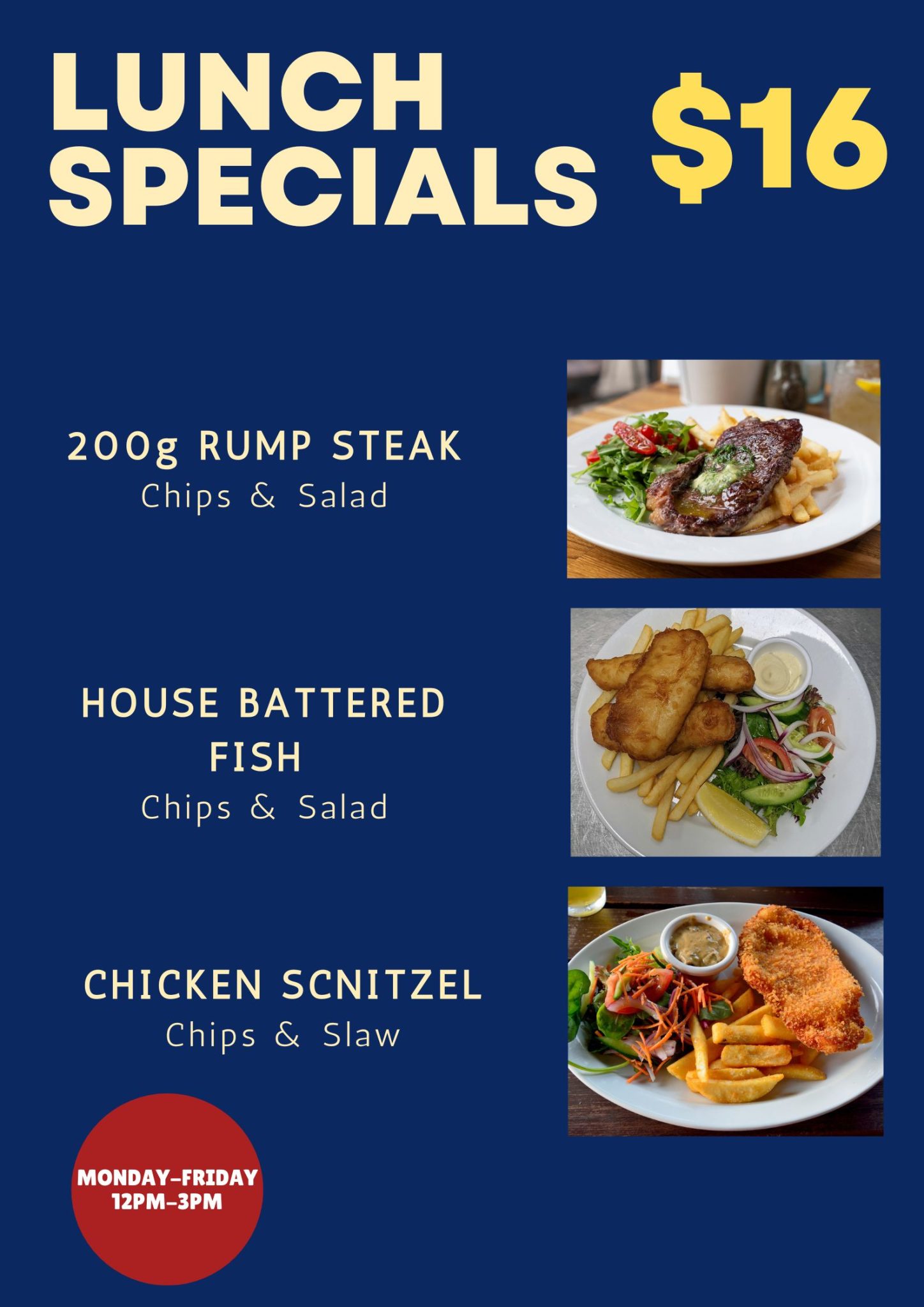 Gladesville Sporties Lunch Menu $16 - Gladesville Sporties